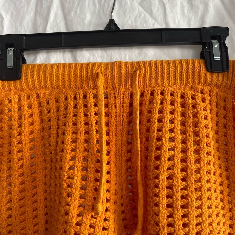 Wild Fable Orange Crochet Knit Set Top & Shorts Boho Beach Resort Size XS/S - Picture 11 of 11